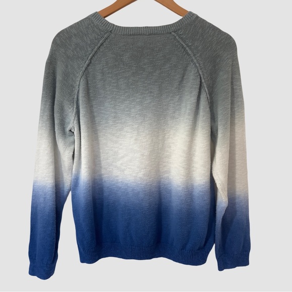 Hartford Cotton Blue Ombré Crew Neck Knit Sweater Size FR3 US8 ($245) - Picture 2 of 5